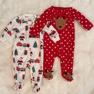 Carter's Red and White Holiday Footies Set